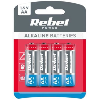 REBEL Alkaline Power AA 4ks BAT0061B – Zboží Mobilmania