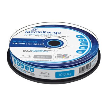 MediaRange BD-R 50GB 6x, printable, spindle, 10ks (MR509)