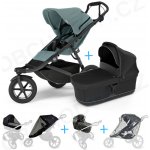 Thule Set 5v1 Urban Glide 4-wheel Black 2024 + korbička Black + pláštěnky + ochranná síť – Zboží Dáma