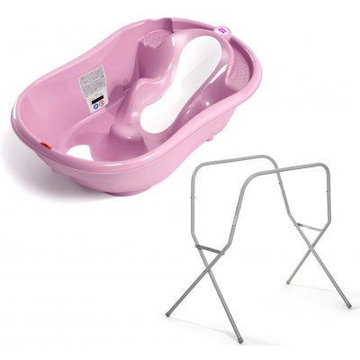 OK BABY SET Vanička rostoucí protiskluzová Onda Evolution Pink Kovový stojan na vanu – Hledejceny.cz