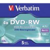 8 cm DVD médium Verbatim DVD-RW 4,7GB 4x, jewel, 5ks (43285)