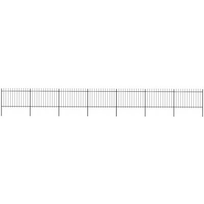 Zahradní plot s kopím nahoře ocelový 1070 x 120 cm černý – Hledejceny.cz