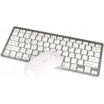 AppleKing 2v1 sada bezdrátové klávesnice a Bluetooth bezdrátové myši - stříbrná – Zboží Živě
