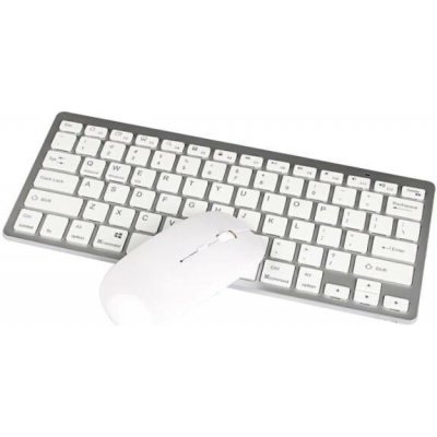 AppleKing 2v1 sada bezdrátové klávesnice a Bluetooth bezdrátové myši - stříbrná – Zboží Živě