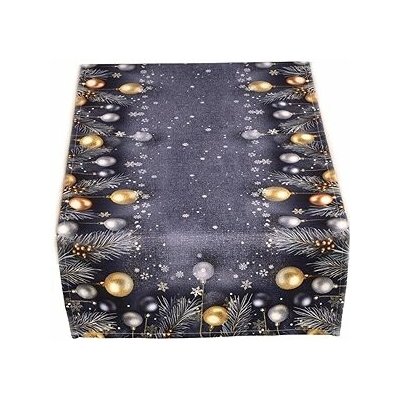 Forbyt Vánoční ubrus Jehličí a baňky CYH5918C 40x140 cm – Sleviste.cz