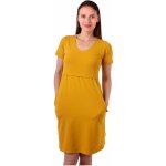 Jožánek kojící šaty s kapsami Tea krátký rukáv hořlčicové – Zboží Dáma