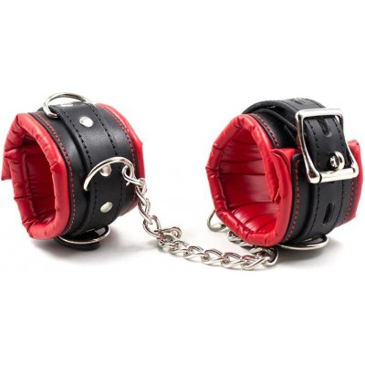 LateToBed BDSM Line High Padded Hand Cuffs Black Red