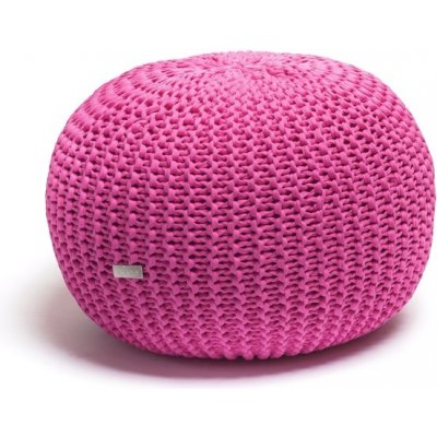 Justin Design Pletený puf velký fuchsiový – Zboží Dáma