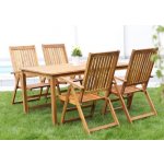 Nábytek Texim LUC stůl + Viet polohovací židle akáciový set 1+4 – Zboží Dáma