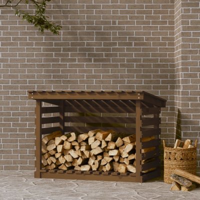 Nábytek XL Stojan na dřevo medově hnědý 108 x 73 x 79 cm masivní borovice – HobbyKompas.cz