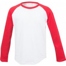 SF Minni Dlouhé Baseballové triko s dlouhým rukávem bílá červená