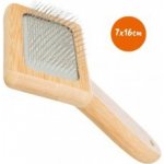 Trixie Jemný kartáč tenké drátěné štětiny bambus 7 x 16 cm – Zboží Dáma