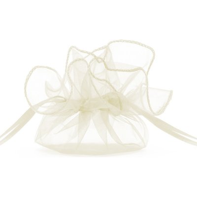 WRG6-079-10 Party Deco Dárkový sáček - Organza 25cm, 10ks Krémová – Zbozi.Blesk.cz