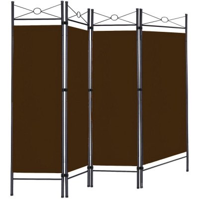 Wideshop Paraván hnědý kovový 180 x 163 cm – Zboží Dáma