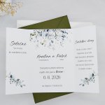 Svatební oznámení Eukalyptová bordura 1, rozkládací – Sleviste.cz