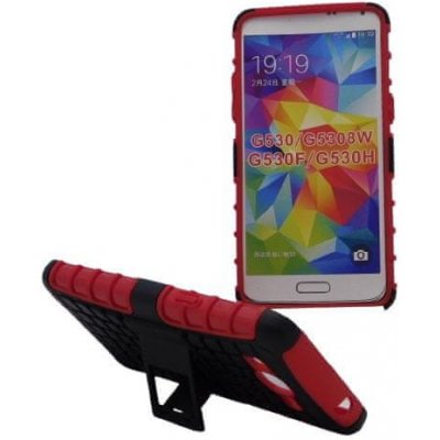 Amzer Hybrid Warrior Case Samsung G530 G531 Galaxy Grand Prime Červené – Zboží Mobilmania