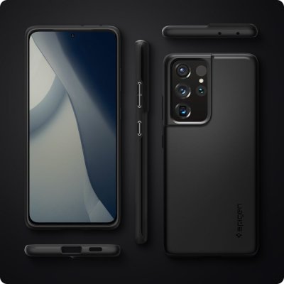 Pouzdro Spigen Thin Fit Galaxy S21 Ultra černé – Zboží Mobilmania