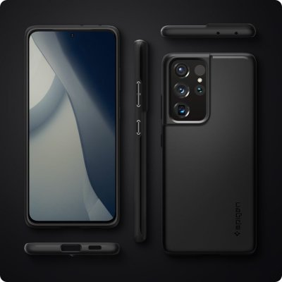 Pouzdro Spigen Thin Fit Galaxy S21 Ultra černé – Zbozi.Blesk.cz