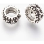 Kovový korálek s širokým průvlekem - tibetský styl - starostříbrný - 9 x 4 mm - 1 ks – Hledejceny.cz