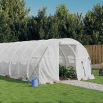 vidaXL Skleník s ocelovým rámem 18 m² 6 x 3 x 2 m 3188040 Bílá – Zboží Dáma