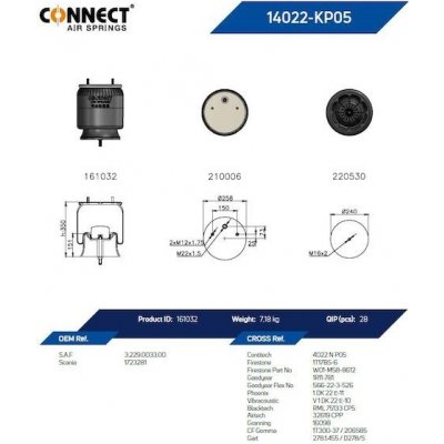 Měch pérování SAF 4022-05,ROR s plastovým zvonem CONNECT | Zboží Auto