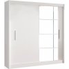 Šatní skříň Kondela LOW 180x215 s posuvnými dveřmi bílá