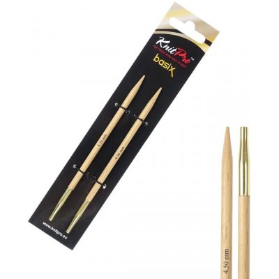 Vyměnitelné dřevěné kruhové jehlice Knitpro Basix Birch 4,5 mm 11,5 cm – Zbozi.Blesk.cz