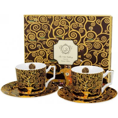 Duo Gifts Přátelská souprava Gustav Klimt Strom života 2x šálek s podšálkem espresso 110 ml
