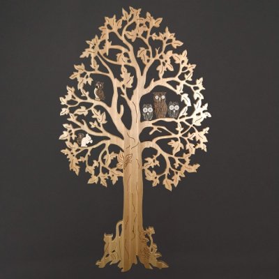 Amadea Maxi dekorace strom z masivu s kůrovými postavami 170 cm – Zboží Mobilmania