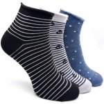 Dámské kotníkové ponožky 3-pack bílý pruh/puntík/černý pruh – Zboží Dáma