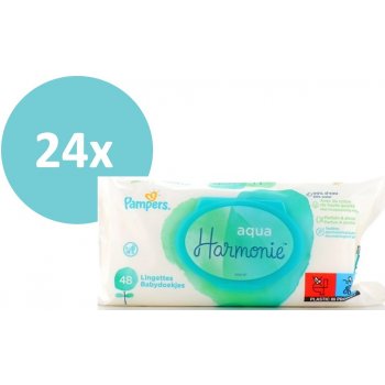 Pampers Vlhčené ubrousky Harmonie Aqua 24 x 48 ks