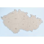 MAJADESIGN Nástěnná dřevěná MAPA ČESKÉ REPUBLIKY Rozměr mapy: šířka 120 cm x výška 69 cm
