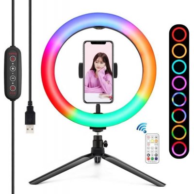 Puluz Tripod RGB stolní kruhové LED světlo 10.2'' černé PKT3082B – Hledejceny.cz