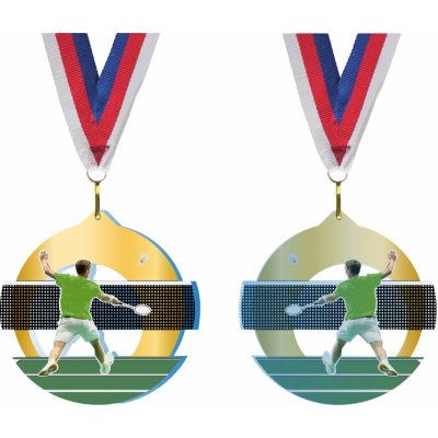 Akrylátová medaile Badminton Zlatá