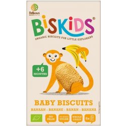 Belkorn BISkids BIO dětské celozrnné sušenky s banánem bez přidaného cukru 120 g