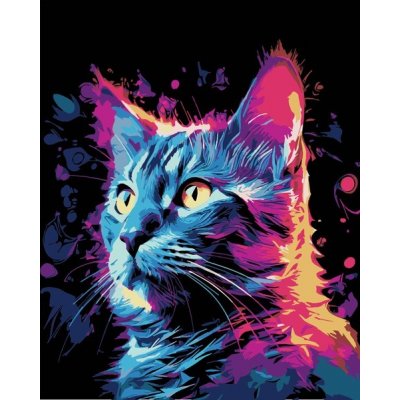 vytvarnehracky.cz Malování na černé plátno 40 x 50 cm neonová kočka – Hledejceny.cz