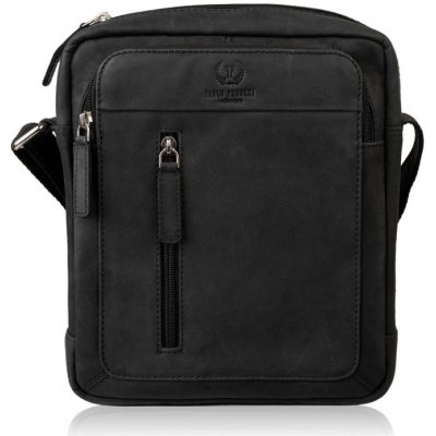 Paolo Peruzzi pánská kožená taška přes rameno černá – Zboží Dáma