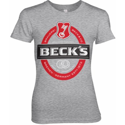 Hybris Girly Tee Becks Beer světle šedé