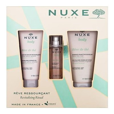 NUXE Rêve de Thé Revitalising Ritual : sprchový gel Reve de Thé Revitalising Shower Gel 100 ml + tělový peeling Reve De Thé Revitalising Granular Scrub 150 ml + tělová voda Reve De Thé Exalting Fragra – Zbozi.Blesk.cz