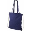 Nákupní taška a košík Bavlněná nákupní taška 2v1 se stahovací šňůrkou tmavě modrá