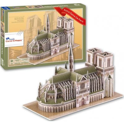 CLEVER&HAPPY 3D puzzle Katedrála Notre Dame, Paříž 64 ks – Zbozi.Blesk.cz