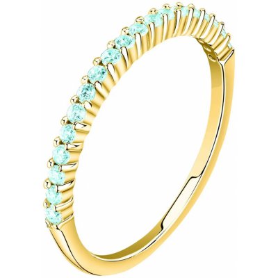 La Petite Story pozlacený prsten se světle modrými zirkony Silver LPS03AWV200 – Zboží Mobilmania