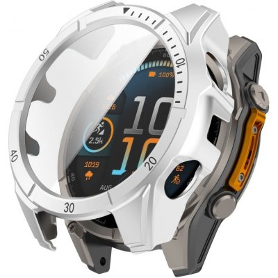 VSECHNONAMOBIL 93783 LUNET FULL COVER Plastový kryt se sklem pro Garmin Fenix 8 AMOLED 47mm SILVER BLACK – Zboží Živě