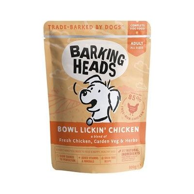 Pet Food (UK) Ltd - WET BARKING HEADS Bowl Lickin’ Chicken kapsička 300g