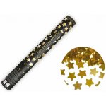 Vystřelovací konfety zlaté hvězdy 40 cm – Zboží Dáma