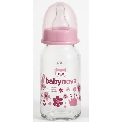 Baby Nova kojenecká skleněná láhev se standardním hrdlem růžová 120 ml – Hledejceny.cz