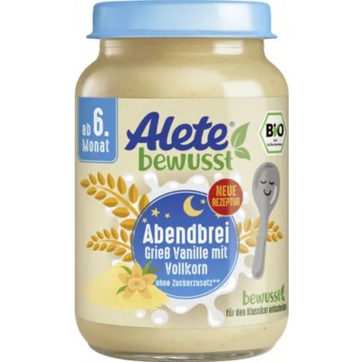 Alete Večerní semolinová kaše s vanilkou BIO 190 g – Hledejceny.cz