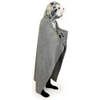 Cozy Noxxiez BL802 Husky hřejivá deka s kapucí se zvířátkem a tlapkovými kapsami