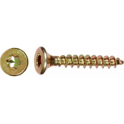 Uni vrut se zápustnou hlavou TX20 plný závit žlutě pozink. 4x16 mm, 200 ks – Hledejceny.cz