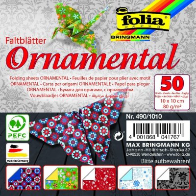 Folia Bringmann Origami papír Ornamental 80g/m2 10 x 10 cm 50 ks – Zboží Dáma